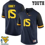 Youth West Virginia Mountaineers NCAA #15 Billy Kinney Navy Authentic Nike Stitched College Football Jersey IT15S50TQ